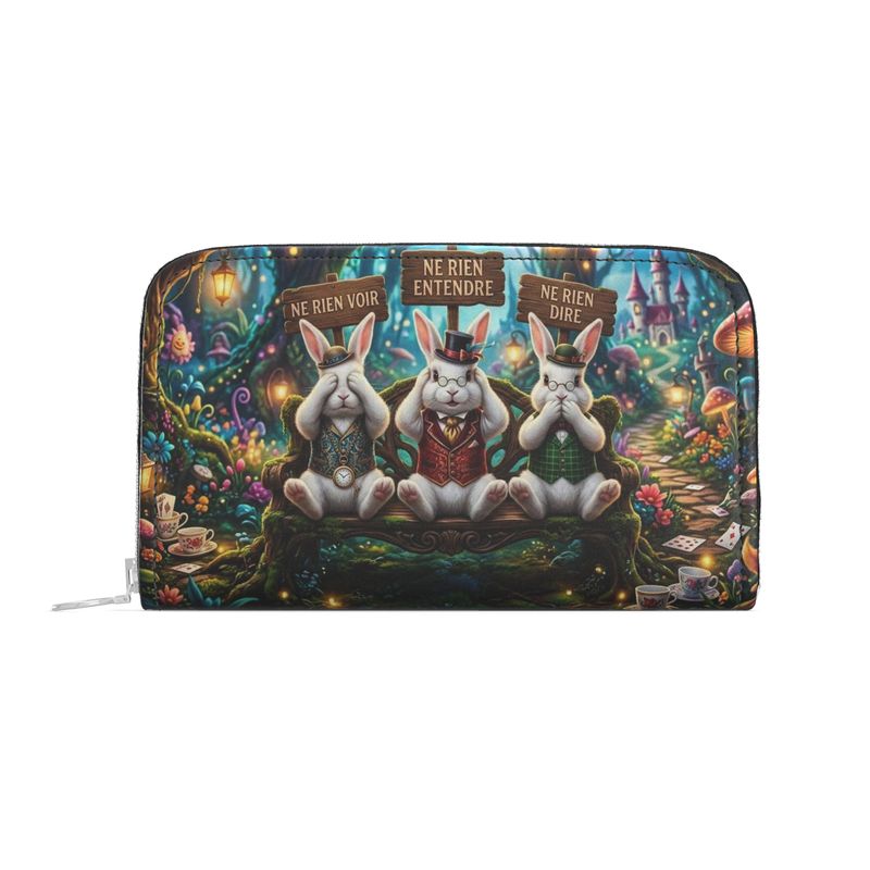 Portefeuille en cuir zippé