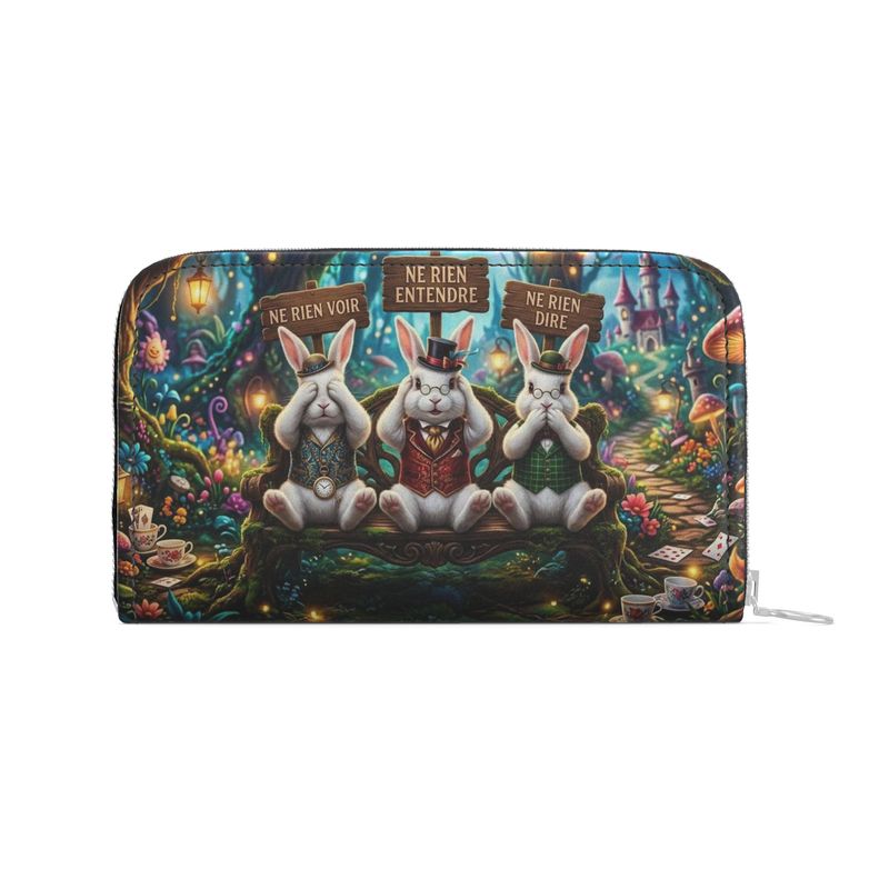 Portefeuille en cuir zippé