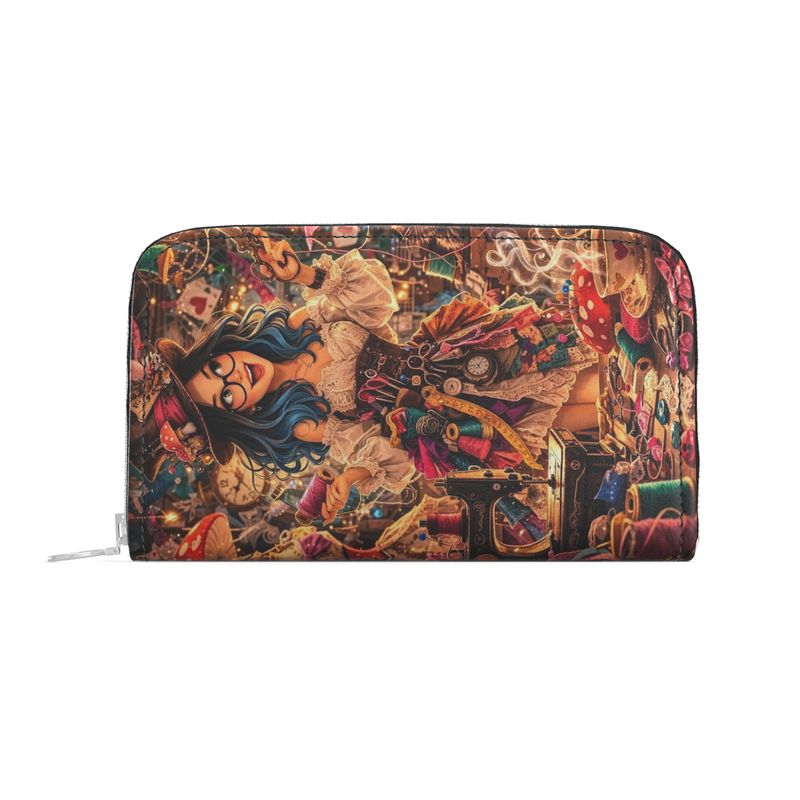 Portefeuille en cuir zippé