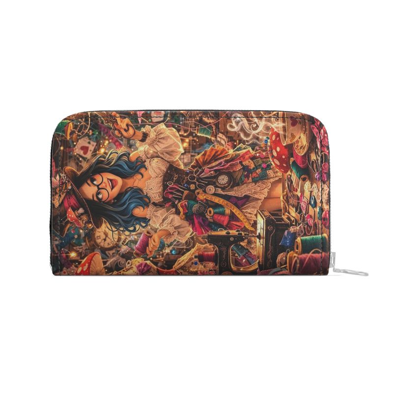 Portefeuille en cuir zippé