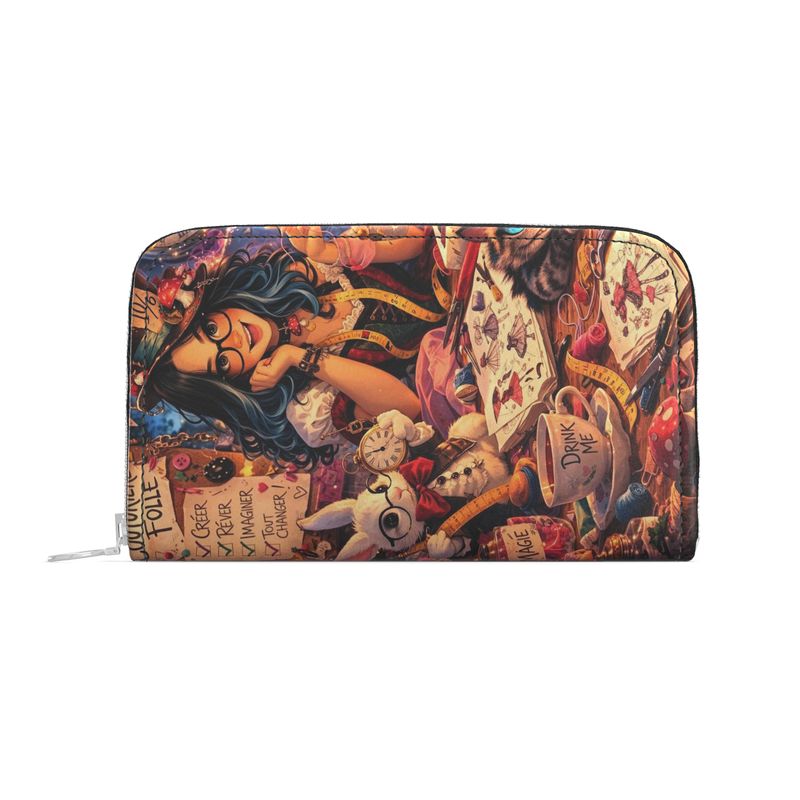 Portefeuille en cuir zippé