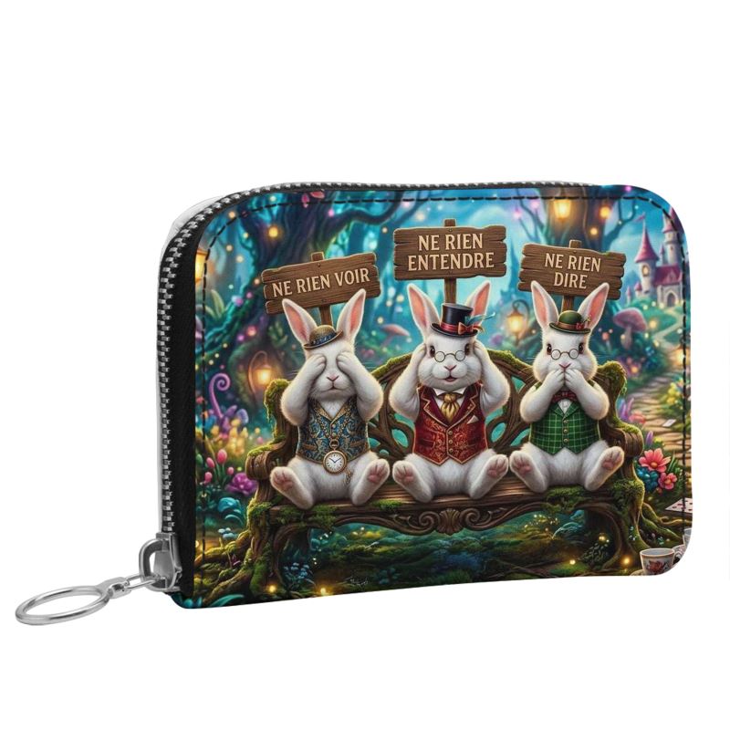 Petit portefeuille en cuir zippé