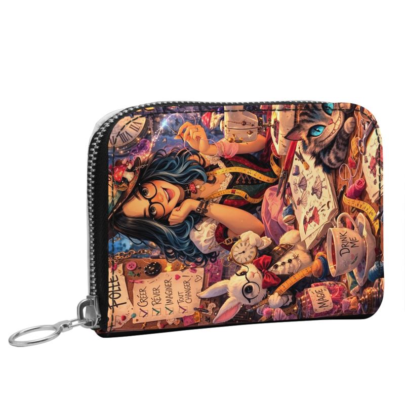 Petit portefeuille en cuir zippé