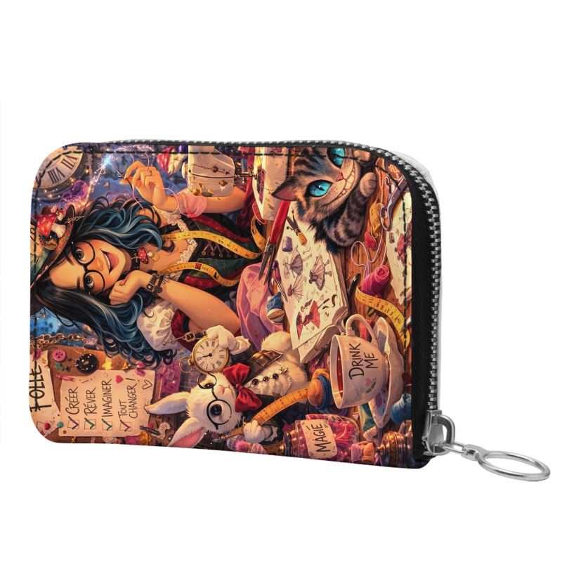 Petit portefeuille en cuir zippé